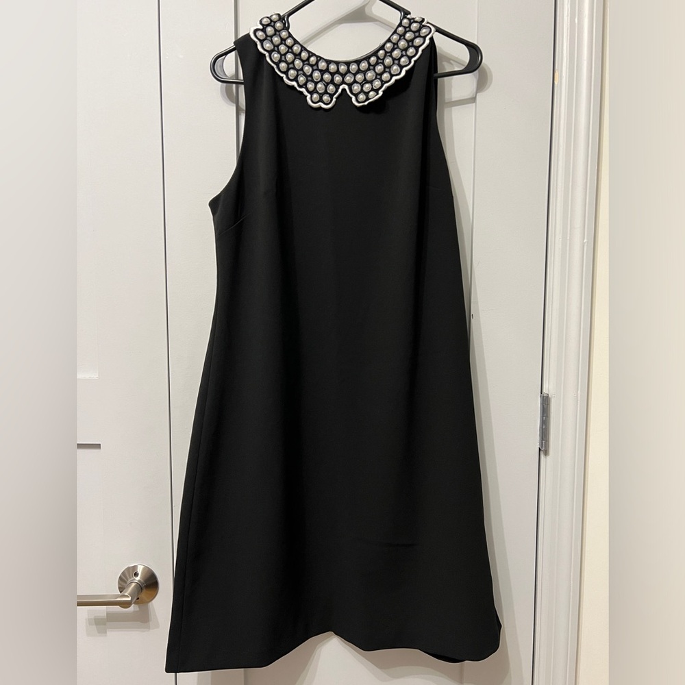 Betsey Johnson Black Mini Dress with Pearl Collar